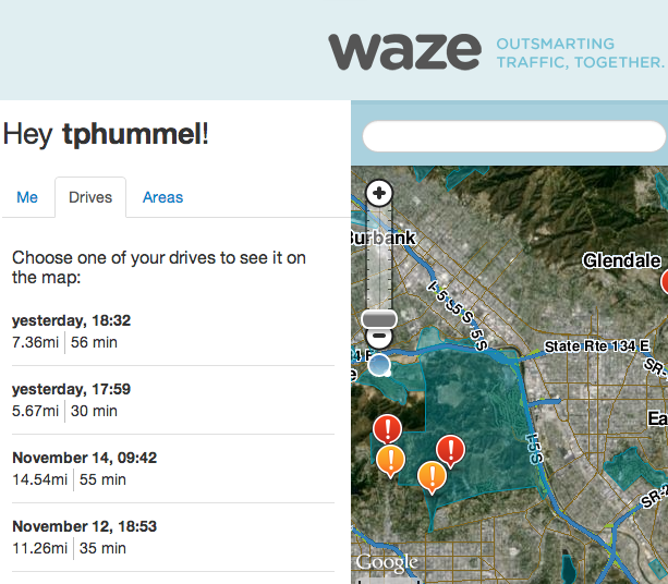 waze drives list